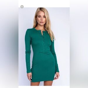 Skatie Marsden Gray Ribbed  Long Sleeve Dress S